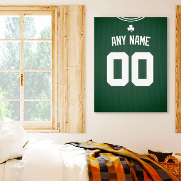 Boston Jersey Custom Canvas Print Wall Art for Boy Girl Men Women Basketball Personalized Canvas Art